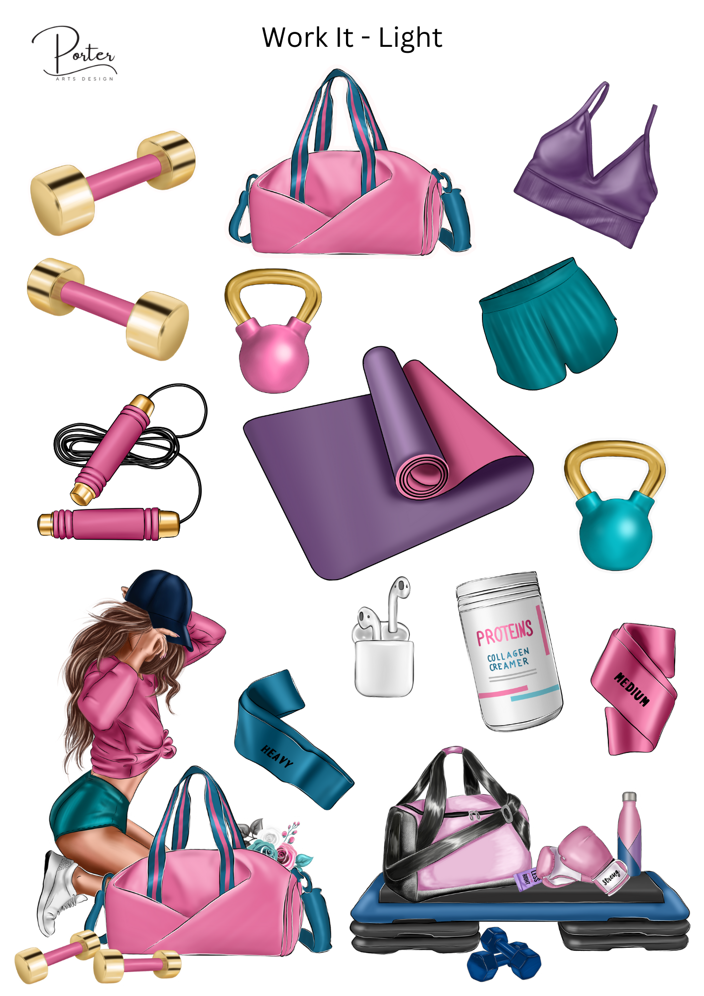 *TANGIBLE* Work It Stickers- Three Skin Tones