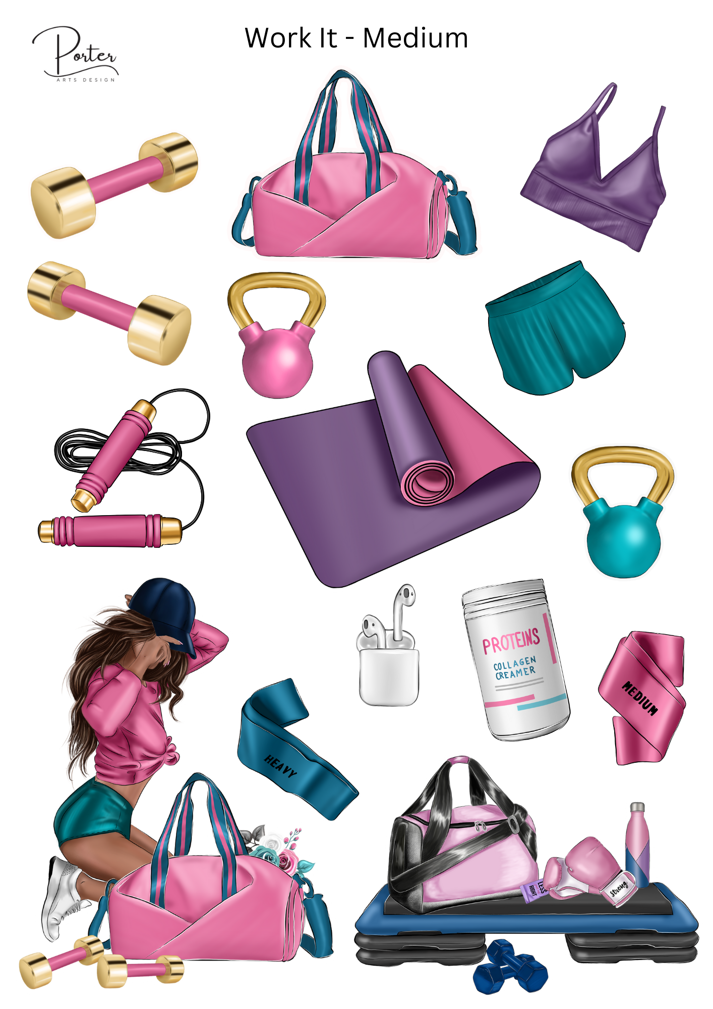 *TANGIBLE* Work It Stickers- Three Skin Tones